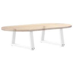 Berkfield Home Modern Dining Table Legs V-Shape 2 pcs White 70x(30-31.3) cm Steel - thumbnail 8