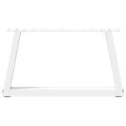 Berkfield Home Modern Dining Table Legs V-Shape 2 pcs White 70x(30-31.3) cm Steel - thumbnail 5