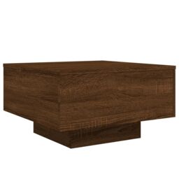 Berkfield Home Coffee Table with LED Lights Brown Oak 55x55x31 cm - Size: 55 x 55 x 31 cm - thumbnail 3
