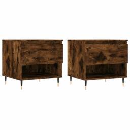 Berkfield Home Coffee Tables 2 pcs Smoked Oak 50x46x50 cm Engineered Wood in Brown - Size: 50 x 46 x 50 cm - thumbnail 1