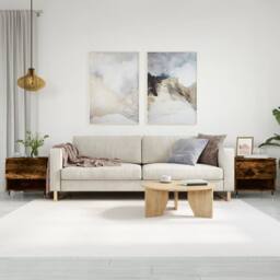 Berkfield Home Coffee Tables 2 pcs Smoked Oak 50x46x50 cm Engineered Wood in Brown - Size: 50 x 46 x 50 cm - thumbnail 2