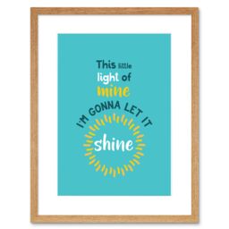 "Artery8 Wall Art Print Kids Little Light of Mine Shine Framed in Beige - Size: W7"" x H9""" - thumbnail 1