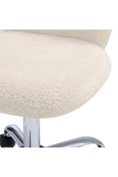 Living and Home Super Comfy Plush Office Chair with Wheels in Beige - thumbnail 5