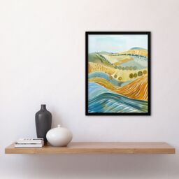 "Artery8 Rolling Hills of Yorkshire England Landscape Soft Framed Art Print - Size: W12"" x H16""" - thumbnail 4