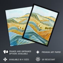 "Artery8 Rolling Hills of Yorkshire England Landscape Soft Framed Art Print - Size: W12"" x H16""" - thumbnail 2