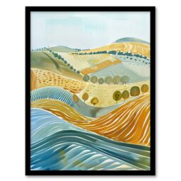 "Artery8 Rolling Hills of Yorkshire England Landscape Soft Framed Art Print - Size: W12"" x H16""" - thumbnail 1