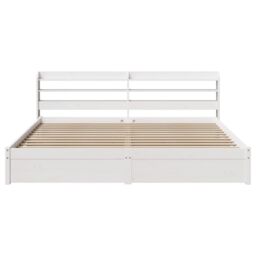 Berkfield Home Bed Frame with Headboard without Mattress White 180x200 cm Super King - thumbnail 4