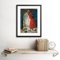 "Artery8 Painting Osman Hamdi Bey Tortoise Trainer Old Master Framed Art Print in Red - Size: W12"" x H16""" - thumbnail 2