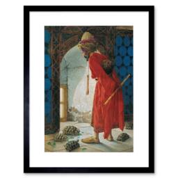 "Artery8 Painting Osman Hamdi Bey Tortoise Trainer Old Master Framed Art Print in Red - Size: W12"" x H16""" - thumbnail 1