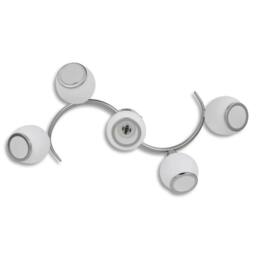 Berkfield Home Ceiling Lamp with Glass Shades on Waving Rail for 5 E14 Bulb in White - thumbnail 3