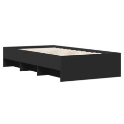Berkfield Home Bed Frame without Mattress Black 100x200 cm Engineered Wood - thumbnail 4
