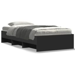 Berkfield Home Bed Frame without Mattress Black 100x200 cm Engineered Wood - thumbnail 2