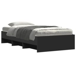 Berkfield Home Bed Frame without Mattress Black 100x200 cm Engineered Wood - thumbnail 3