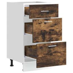 Berkfield Home Bottom Cabinet Smoked Oak 40x46x81.5 cm Engineered Wood in Brown - thumbnail 5