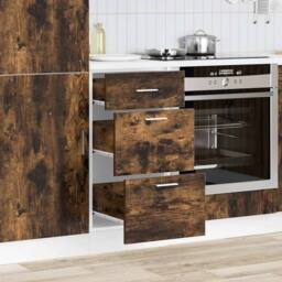 Berkfield Home Bottom Cabinet Smoked Oak 40x46x81.5 cm Engineered Wood in Brown - thumbnail 3