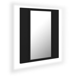 Berkfield Home LED Bathroom Mirror Cabinet Black 40x12x45 cm - Size: 40 x 12 x 45 cm - thumbnail 2