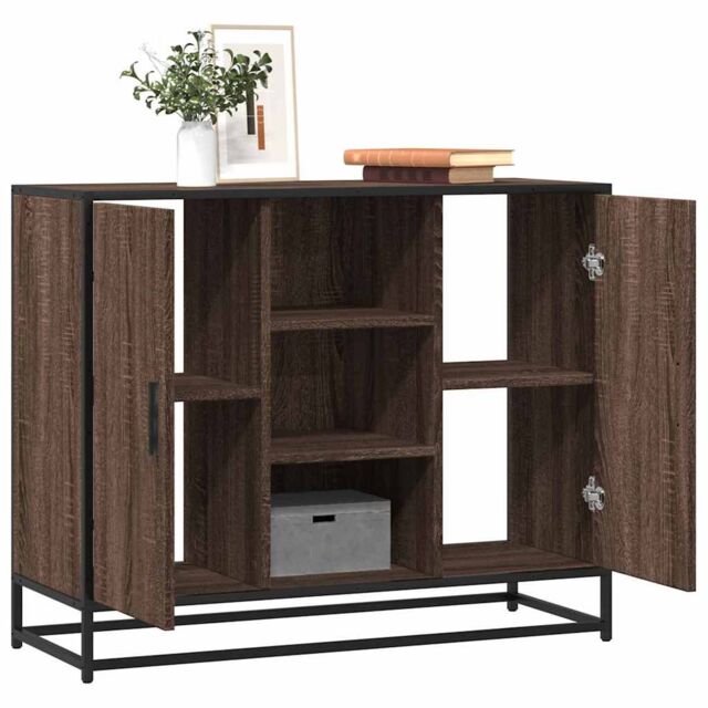 Berkfield Home Sideboard Brown Oak 92x35x76 cm Engineered Wood - Size: 92 x 35 x 76 cm - image 1