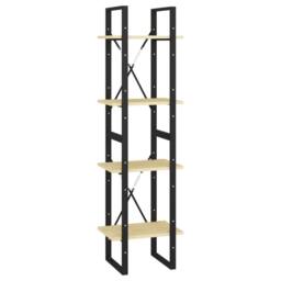 Berkfield Home 4-Tier Book Cabinet 40x30x140 cm Solid Pine Wood in Natural - Size: 40 x 30 x 140 cm - thumbnail 1