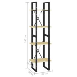 Berkfield Home 4-Tier Book Cabinet 40x30x140 cm Solid Pine Wood in Natural - Size: 40 x 30 x 140 cm - thumbnail 9