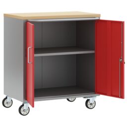 Berkfield Home Tool Cabinet with Wheels & Lockable Red 75x45x85 cm Steel - Size: 75 x 45 x 85 cm - thumbnail 4