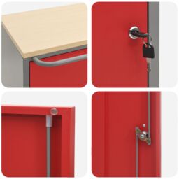 Berkfield Home Tool Cabinet with Wheels & Lockable Red 75x45x85 cm Steel - Size: 75 x 45 x 85 cm - thumbnail 8