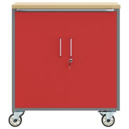 Berkfield Home Tool Cabinet with Wheels & Lockable Red 75x45x85 cm Steel - Size: 75 x 45 x 85 cm - thumbnail 6