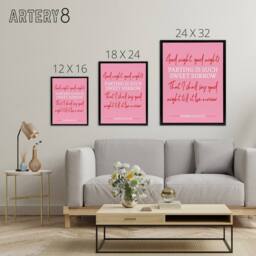 "Artery8 Shakespeare Quote Parting Sweet Sorrow Framed Canvas Wall Art Print in Pink - Size: W12"" x H16""" - thumbnail 4