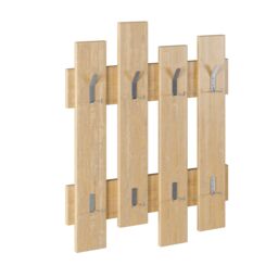 Decortie Wave' Modern Coat Rack Wall-Mounted 8 Hooks 69x81cm in Natural - Size: 1 Pack - thumbnail 2
