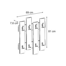 Decortie Wave' Modern Coat Rack Wall-Mounted 8 Hooks 69x81cm in Natural - Size: 1 Pack - thumbnail 4