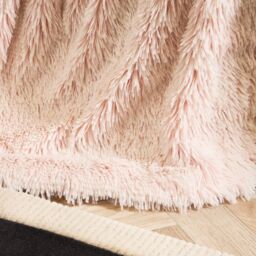 OHS Marl Fluffy Fleece Throw Super Soft Decorative Blanket in Baby Pink - Size: 125 cm x 150 cm - thumbnail 2