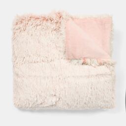 OHS Marl Fluffy Fleece Throw Super Soft Decorative Blanket in Baby Pink - Size: 125 cm x 150 cm - thumbnail 5