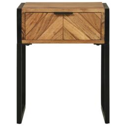 Berkfield Home Bedside Cabinet 40x35x50 cm Solid Wood Acacia in Brown - Size: 40 x 35 x 50 cm - thumbnail 4