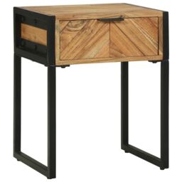 Berkfield Home Bedside Cabinet 40x35x50 cm Solid Wood Acacia in Brown - Size: 40 x 35 x 50 cm - thumbnail 2