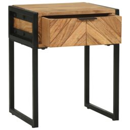 Berkfield Home Bedside Cabinet 40x35x50 cm Solid Wood Acacia in Brown - Size: 40 x 35 x 50 cm - thumbnail 3