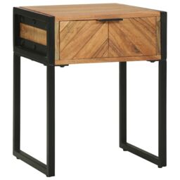 Berkfield Home Bedside Cabinet 40x35x50 cm Solid Wood Acacia in Brown - Size: 40 x 35 x 50 cm - thumbnail 1