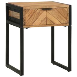 Berkfield Home Bedside Cabinet 40x35x50 cm Solid Wood Acacia in Brown - Size: 40 x 35 x 50 cm - thumbnail 8