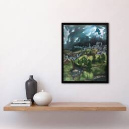 Artery8 View of Toledo Landscape Painting El Greco Framed Wall Art Print - Size: A4 - thumbnail 2