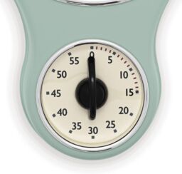 Acctim Kitchen Time Wall Clock Timer Quartz Retro Style Domed Glass Lens 20cm in Green - thumbnail 3