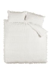 Catherine Lansfield 'Seersucker Frill' Duvet Cover Set in White - Size: Super King - thumbnail 4