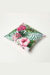 Homescapes Luxury Waterproof Botanical Flower Outdoor Cushion 45 x 45 cm, Set of 2 in Green - Size: 45 cm x 45 cm - thumbnail 6