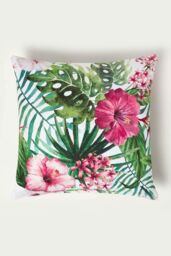 Homescapes Luxury Waterproof Botanical Flower Outdoor Cushion 45 x 45 cm, Set of 2 in Green - Size: 45 cm x 45 cm - thumbnail 4