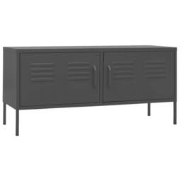 Berkfield Home TV Cabinet Anthracite 105x35x50 cm Steel in Dark Grey - Size: 105 x 35 x 50 cm - thumbnail 1