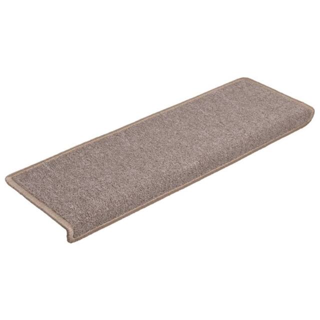 Berkfield Home Decorative Carpet Stair Treads 15 pcs 65x21x4 cm Light Brown - Size: Medium - image 1