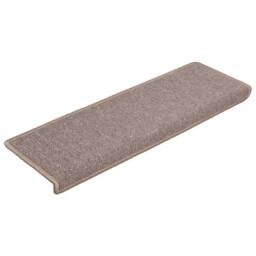 Berkfield Home Decorative Carpet Stair Treads 15 pcs 65x21x4 cm Light Brown - Size: Medium - thumbnail 1