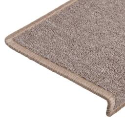 Berkfield Home Decorative Carpet Stair Treads 15 pcs 65x21x4 cm Light Brown - Size: Medium - thumbnail 6