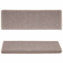 Berkfield Home Decorative Carpet Stair Treads 15 pcs 65x21x4 cm Light Brown - Size: Medium - thumbnail 4