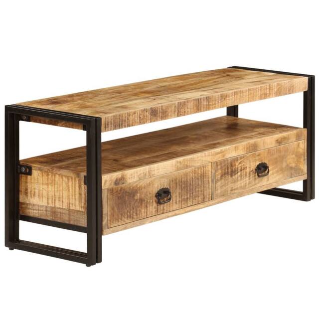 Berkfield Home TV Cabinet 120x35x45 cm Solid Mango Wood in Brown - Size: 120 x 35 x 45 cm - image 1