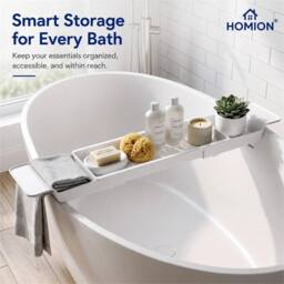 KORVIXA PLASTIC BATHTUB CADDY in White - Size: 50 cm x 80 cm - thumbnail 3