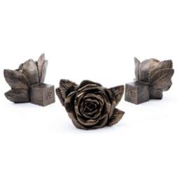 Jardinopia Rose Plant Pot Feet - Set of 3 - L6 x W7.5 x H9 cm in Bronze