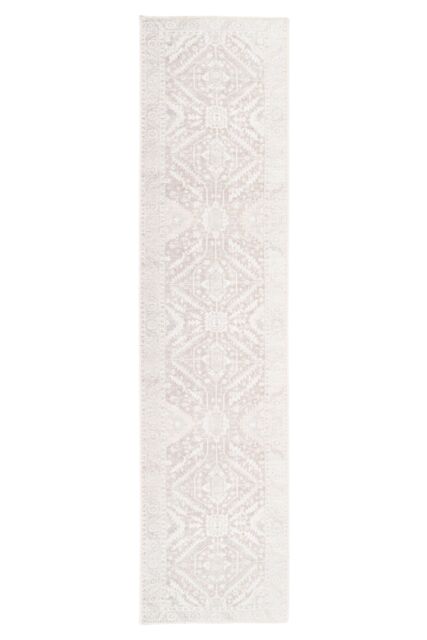 Kukoon Beige Aztec Distressed Hallway Runner Rug Non Slip & Washable in Light Beige - Size: 60 cm x 240 cm - image 1